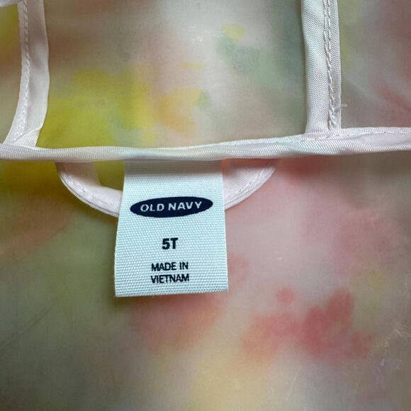 Tie-Dye Old Navy Raincoat Girl's 5T Hooded Multi Color Transparent Jacket Spring - Picture 3 of 7